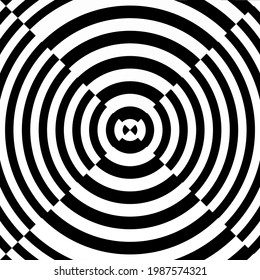 Black and White Stripe Circle vector background
