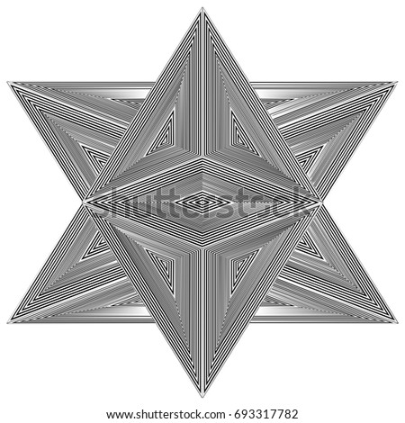 Black And White Stripe Hedra Star Vector 05