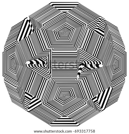 Black And White Stripe Hedra Vector 09