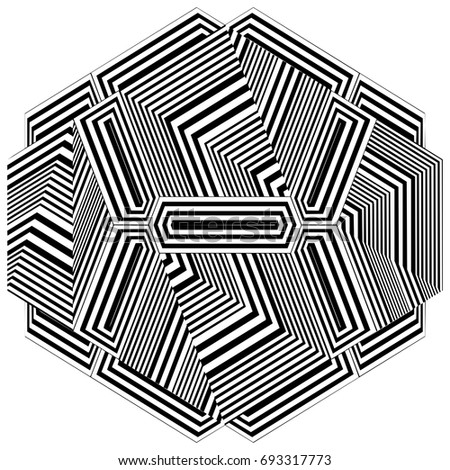Black And White Stripe Hedra Vector 07