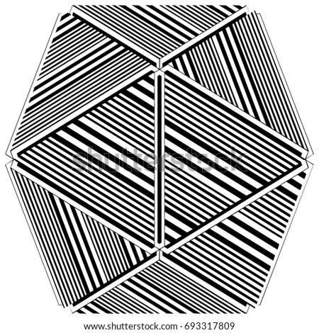 Black And White Stripe Hedra Vector 08