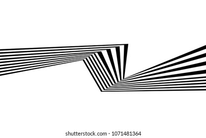 black and white stripe line abstract graphic optical art