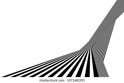 black and white stripe line abstract graphic optical art