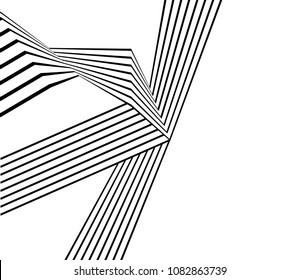 black and white stripe line abstract graphic optical art background