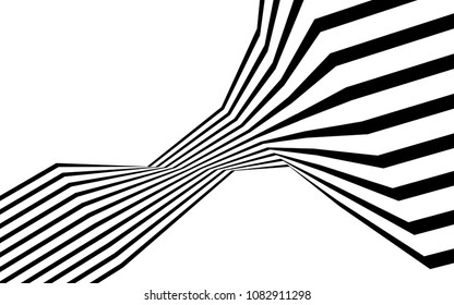 black and white stripe line abstract graphic optical art background