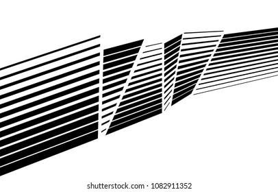 black and white stripe line abstract graphic optical art background