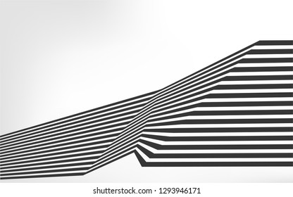 black and white stripe line abstract graphic optical art