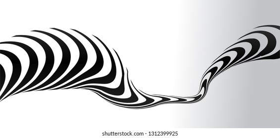 black and white stripe line abstract graphic optical art