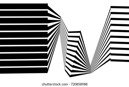 black and white stripe line abstract graphic optical art