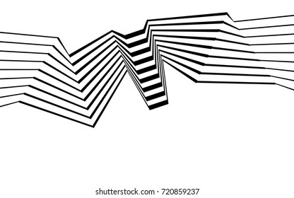 black and white stripe line abstract graphic optical art