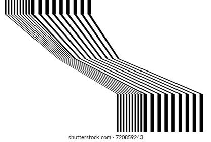 black and white stripe line abstract graphic optical art
