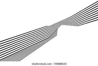 black and white stripe line abstract graphic optical art