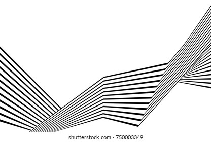 black and white stripe line abstract graphic optical art