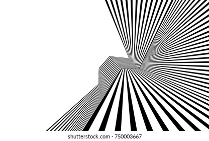 black and white stripe line abstract graphic optical art