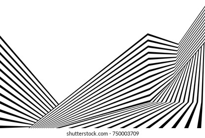 black and white stripe line abstract graphic optical art