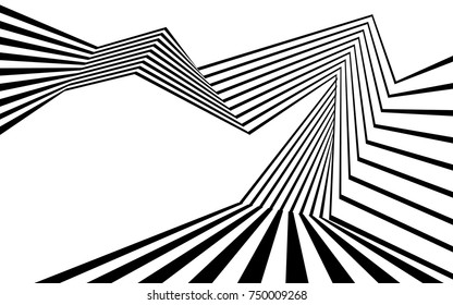 black and white stripe line abstract graphic optical art