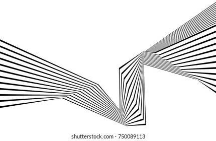 black and white stripe line abstract graphic optical art