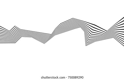 black and white stripe line abstract graphic optical art
