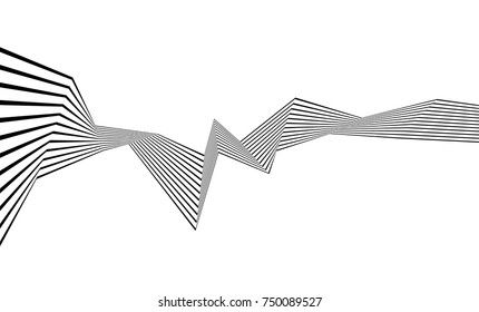 black and white stripe line abstract graphic optical art
