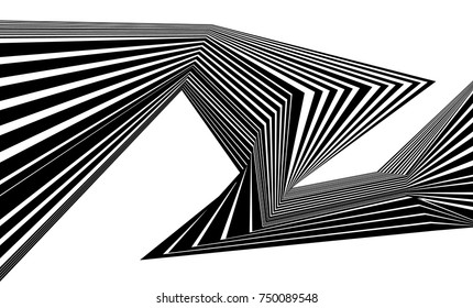 black and white stripe line abstract graphic optical art