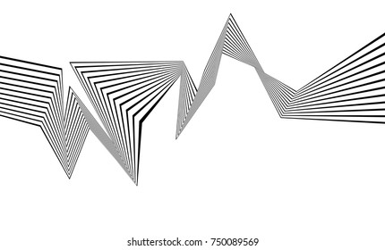black and white stripe line abstract graphic optical art