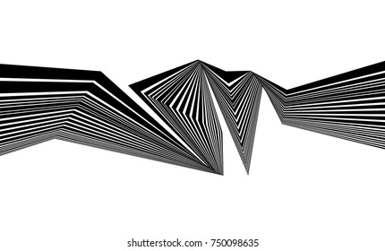 black and white stripe line abstract graphic optical art