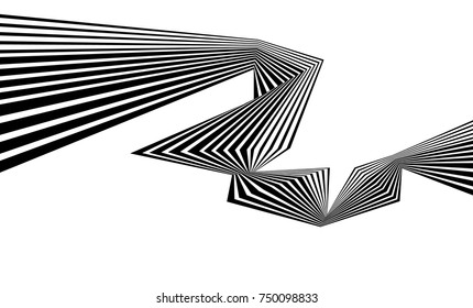 black and white stripe line abstract graphic optical art
