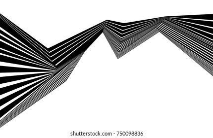 black and white stripe line abstract graphic optical art