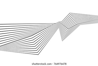 black and white stripe line abstract graphic optical art