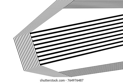 black and white stripe line abstract graphic optical art