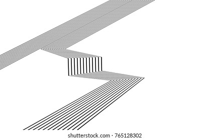 black and white stripe line abstract graphic optical art