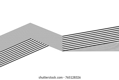 black and white stripe line abstract graphic optical art