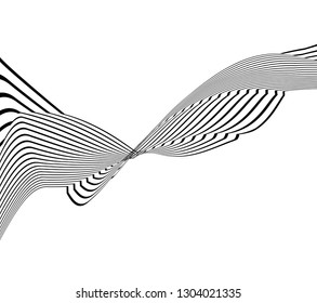 black and white stripe line pattern abstract graphic, op art