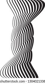 black and white stripe line pattern abstract graphic, op art