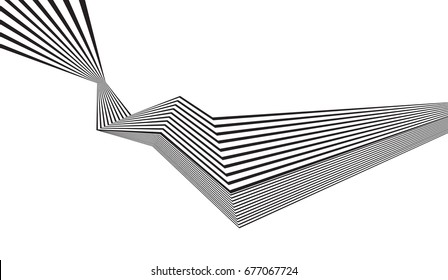 black and white stripe line pattern abstract graphic wave