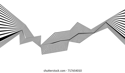 black and white stripe line pattern abstract graphic optical art