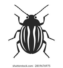 a black and white striped beetle insect illustration on a plain background