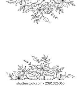 Black and white striped border created with flowers.