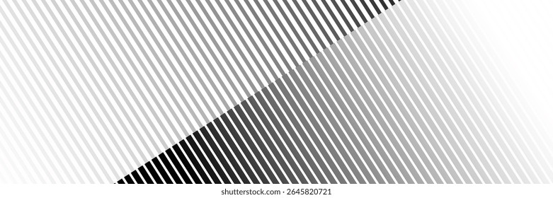 Gradiente semitono rayado blanco y negro. Fondo de gradación de línea de desvanecimiento. Repitiendo el fondo del patrón de tiras. 