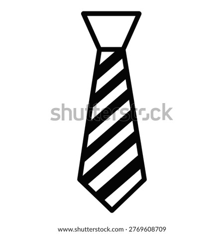 Black and white striped necktie icon simple line style office accessory symbol icon