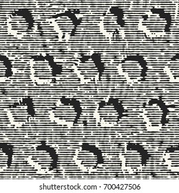 Black And White Striped Optical Dots Pattern