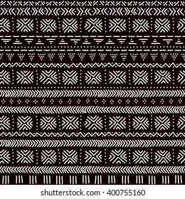 Seamless Etnic Pattern Black White Color Stock Vector (Royalty Free ...