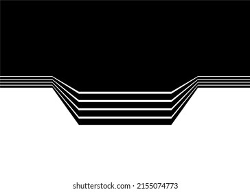 Black and white striped pattern with a transition from black to white with space for text. Strict vector background