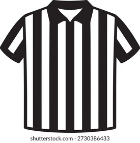 Black and white striped referee jersey shirt icon