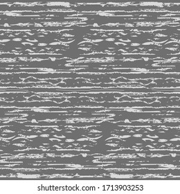 Black and white striped seamless pattern. Grunge horizontal light lines on a dark background. Vector.