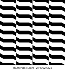 black and white striped seamless pattern. abstract background with wavy lines. Sao Paulo sidewalk pattern. Famous beach pavement in Brazil. Repeated black and white curved texture in Portuguese pavement style. Wall or floor mosaic tile background. epa 10