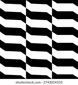black and white striped seamless pattern. abstract background with wavy lines. Sao Paulo sidewalk pattern. Famous beach pavement in Brazil. Repeated black and white curved texture in Portuguese pavement style. Wall or floor mosaic tile background. epa 10