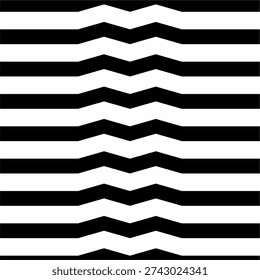 black and white striped seamless pattern. abstract background with wavy lines. Sao Paulo sidewalk pattern. Famous beach pavement in Brazil. Repeated black and white curved texture in Portuguese pavement style. Wall or floor mosaic tile background. epa 10