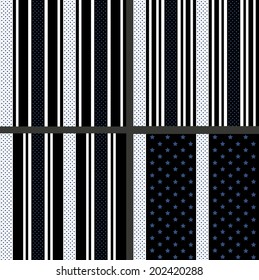 black and white striped star patterns