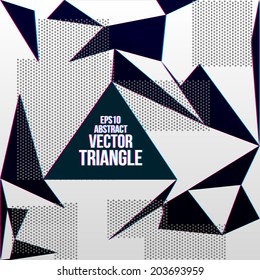 Black and white striped triangles. Vector illustration.